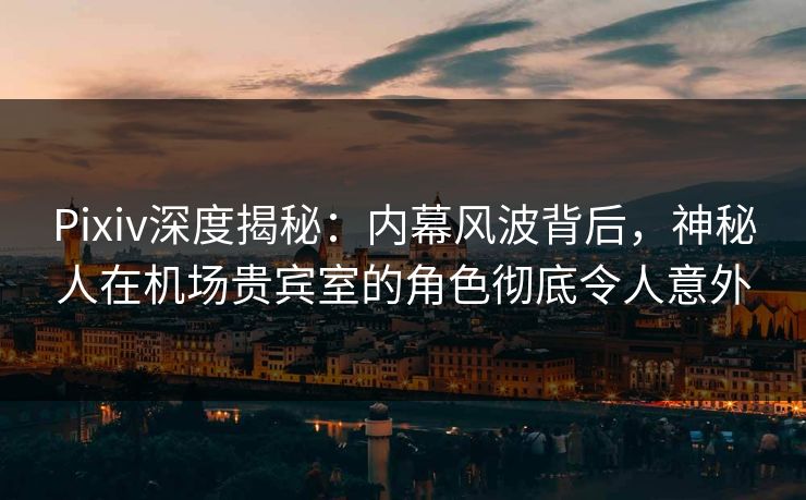 Pixiv深度揭秘：内幕风波背后，神秘人在机场贵宾室的角色彻底令人意外