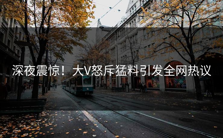 深夜震惊！大V怒斥猛料引发全网热议